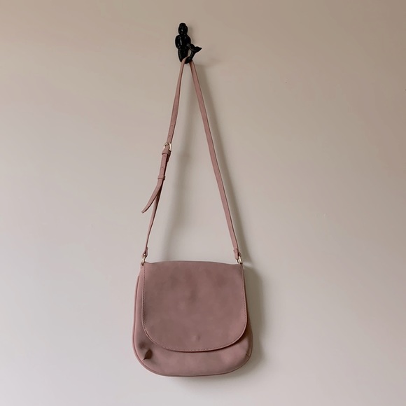 Joy|Susan, dusty rose vegan leather medium size crossbody bag - Picture 14 of 14